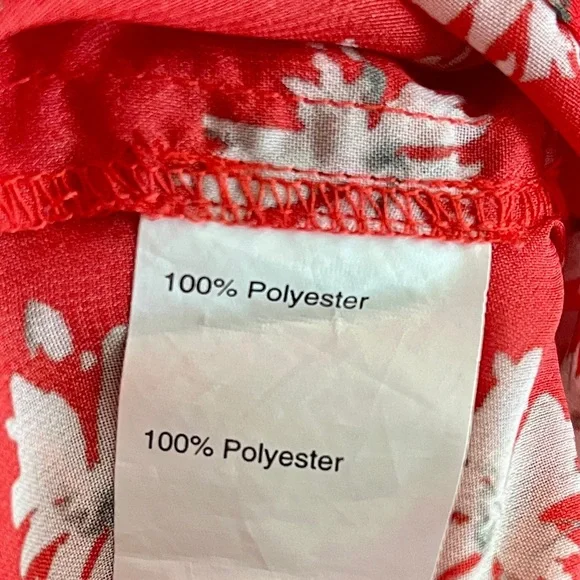 Derek Lam Flutter Cuff Tie Waist Red Floral Blouse size 6 - Picture 7 of 7